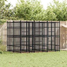 Dog Kennel Black Powder-coated Steel Durable Dog Kennel