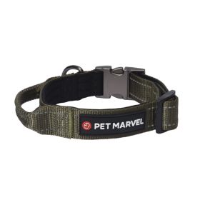 PET MARVELHigh Performance Tactical Dog Collar 1.25 In Wide With Handle (Option: Army Green-Medium)